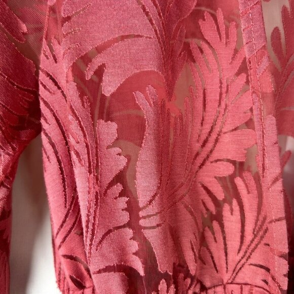 Ember Sheer Floral Kimono Pink Tie Boho Cottage Medium - Picture 8 of 8
